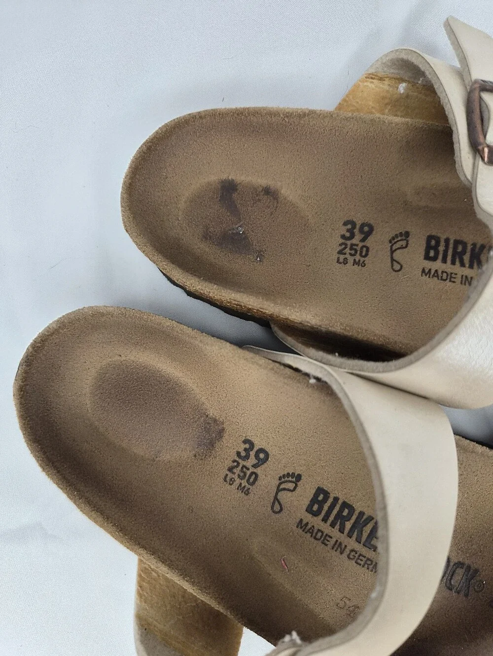 Birkenstock Mayari Pearlescent Cream Gold Sandals Size 39 US 8-8.5